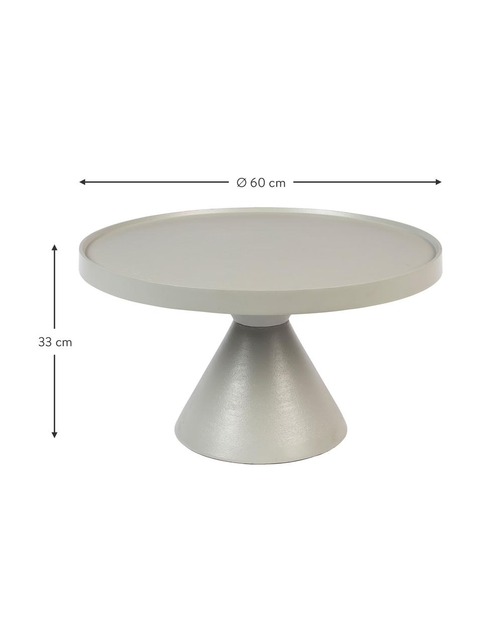 Table basse ronde métal gris Floss, Aluminium, revêtement par poudre, Gris, Ø 60 x haut. 33 cm