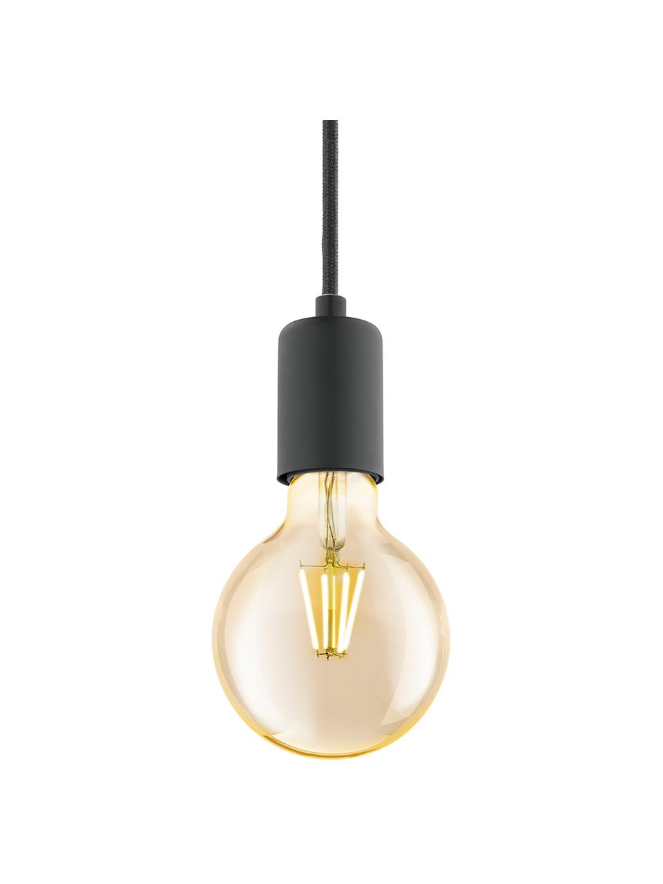 Kleine hanglamp Trey, Baldakijn: gepoedercoat metaal, Fitting: gepoedercoat metaal, Zwart, Ø 10 x H 8 cm
