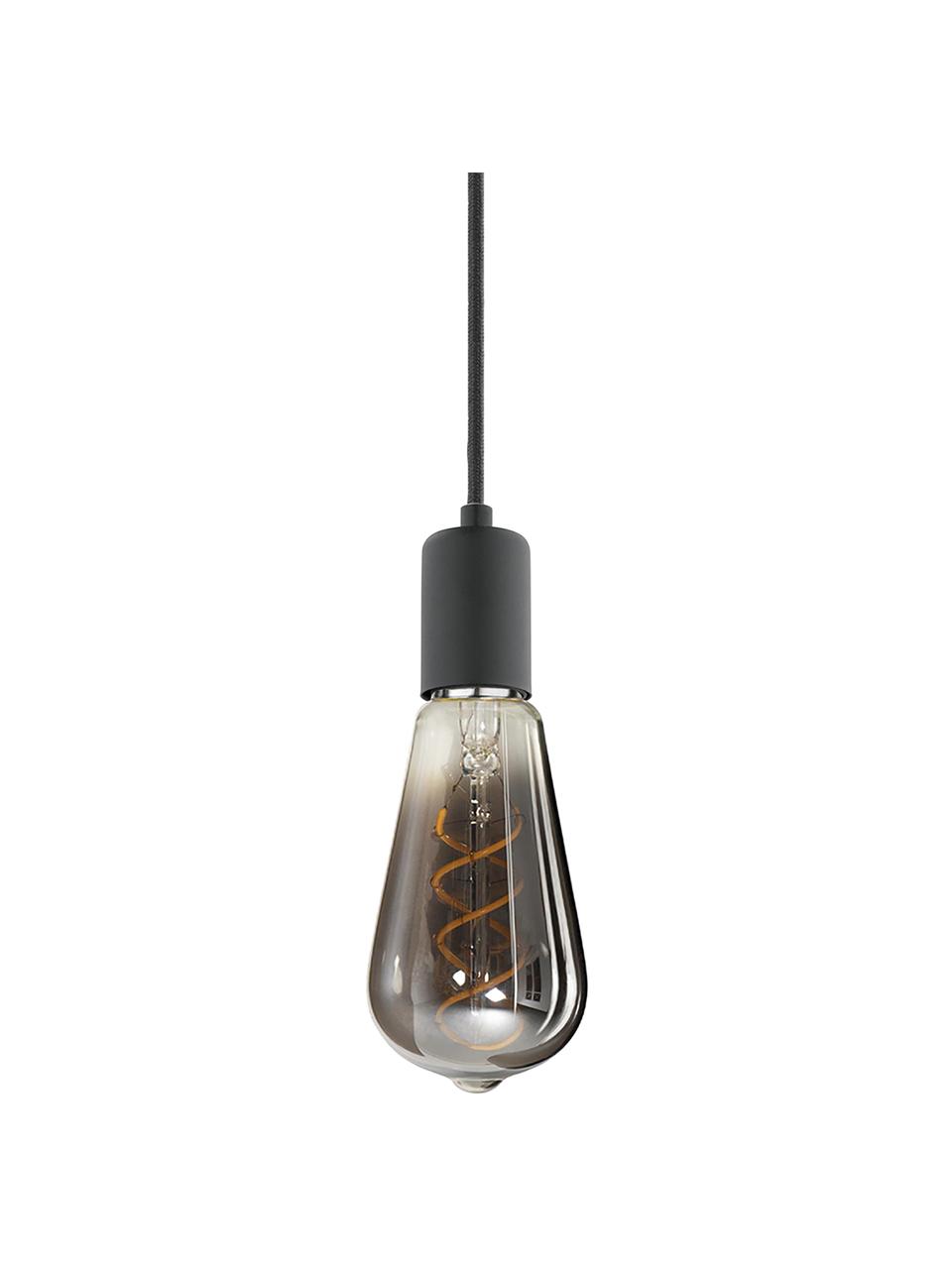 Lámpara de techo pequeña Trey, Anclaje: metal con pintura en polv, Cable: cubierto en tela, Negro, Ø 10 x Al 8 cm