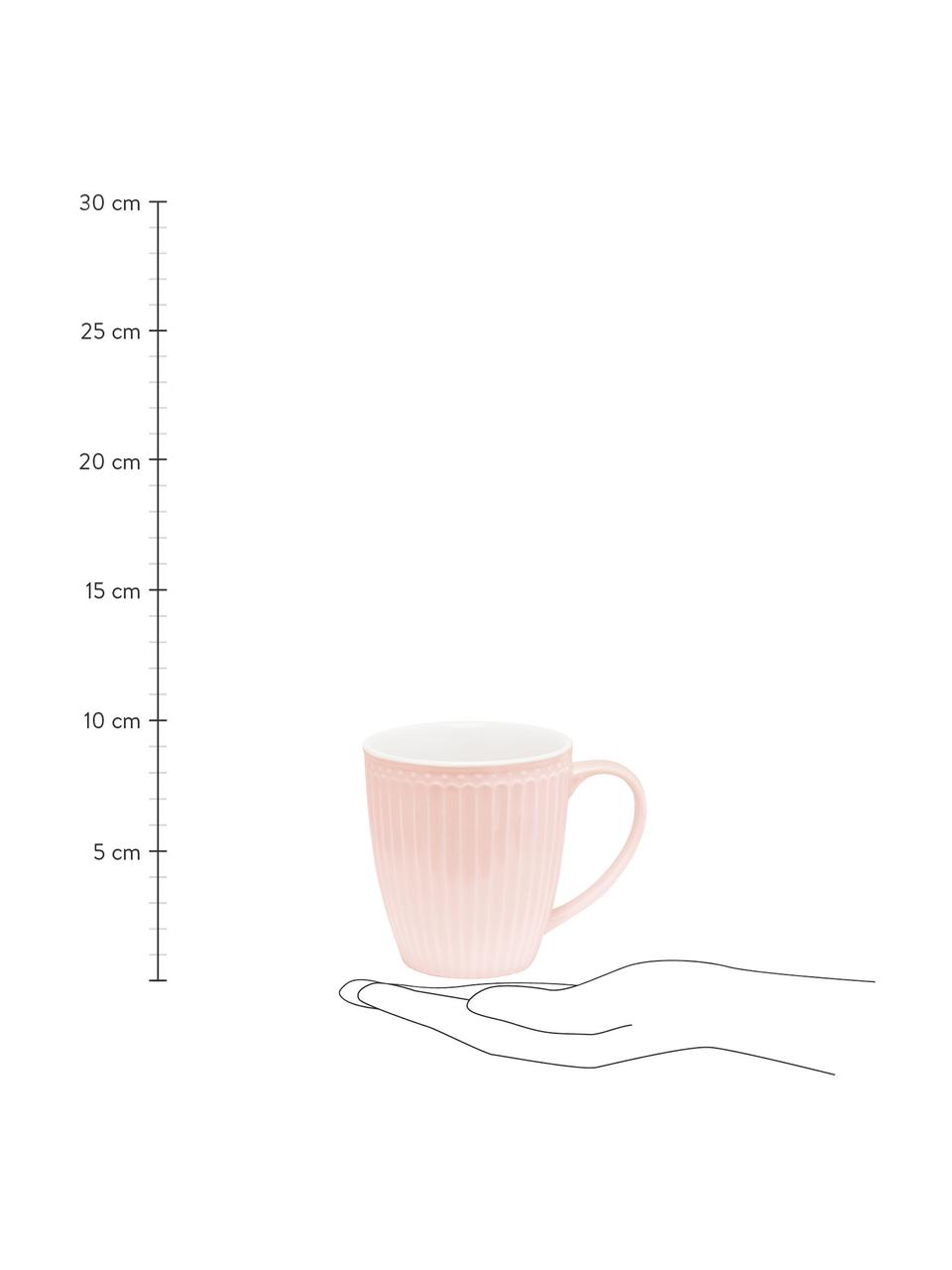 Tazas artesanales Alice, 2 uds., Gres, Rosa, Ø 10 x Al 10 cm