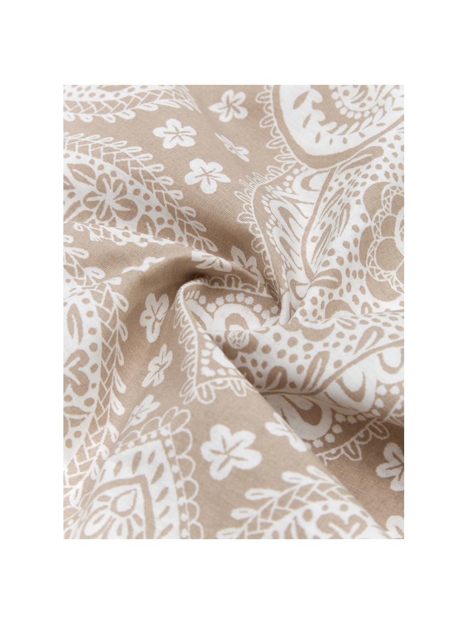 Posteľná bielizeň z organickej bavlny so vzorom Manon, Béžová, biela, vzorovaná, 200 x 200 cm + 2 vankúše 80 x 80 cm