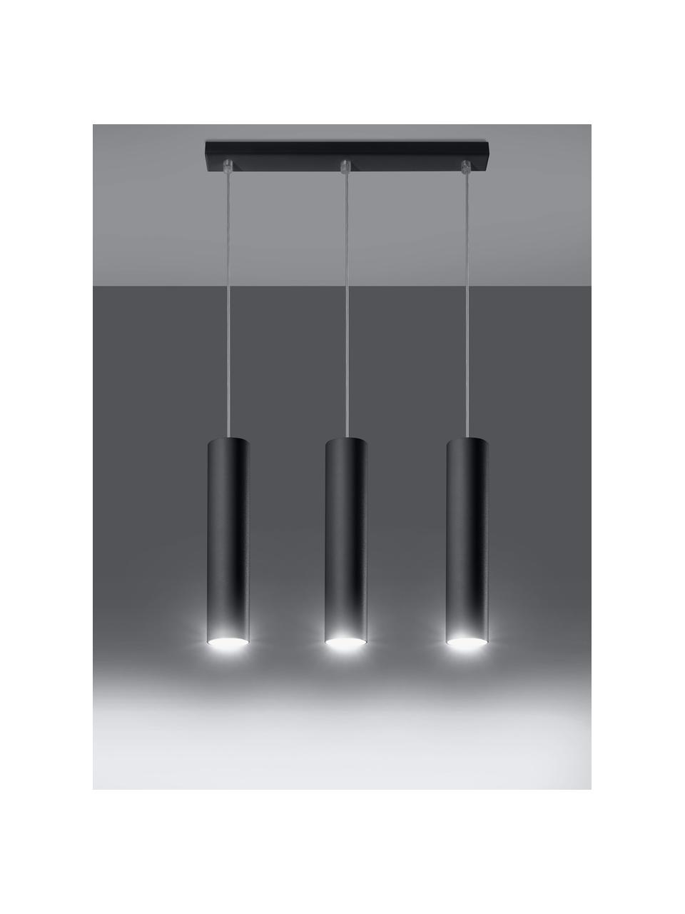 Handgemaakte hanglamp Castro, Zwart, B 45 x H 30 cm
