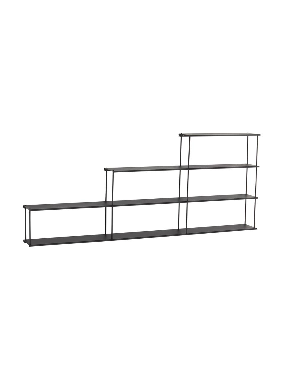 Estante de pared Stairny, Acero con pintura en polvo, Negro, An 120 x Al 48 cm