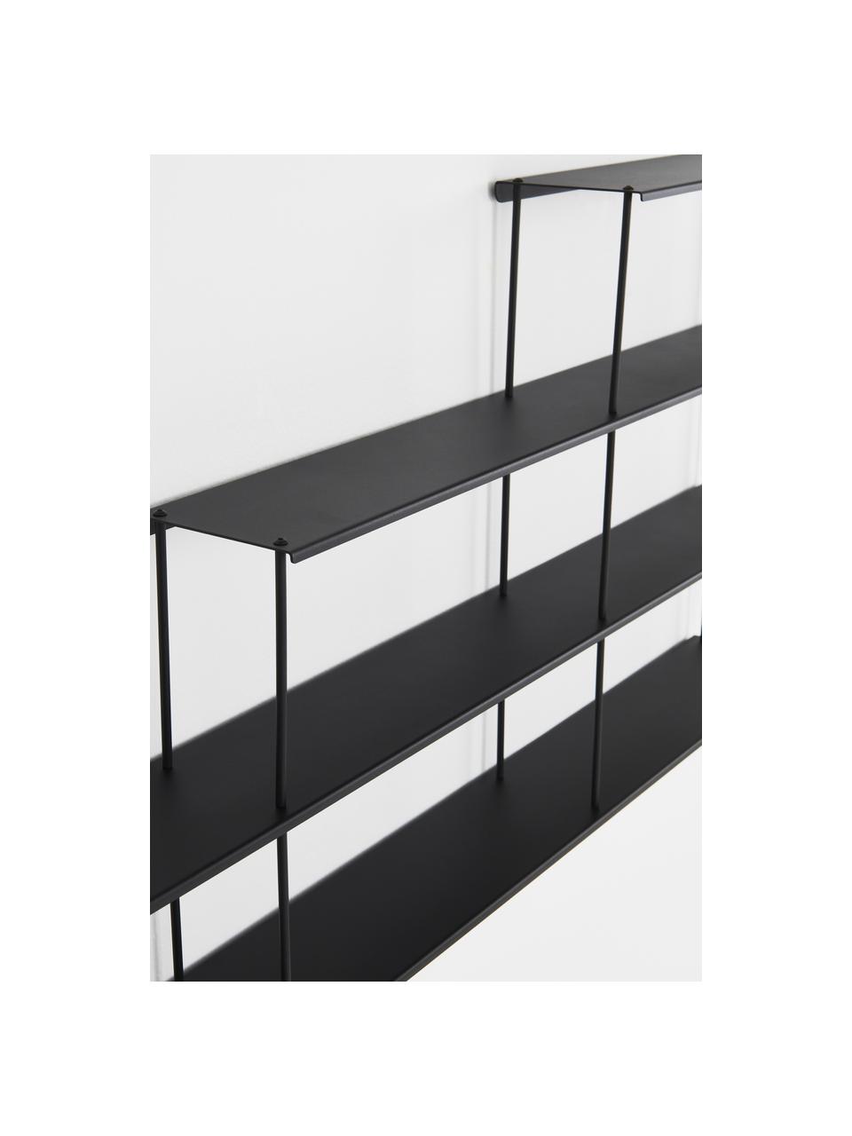 Étagère murale Stairny, Acier, revêtement par poudre, Noir, larg. 120 x haut. 48 cm