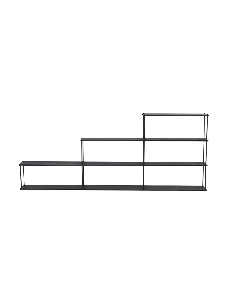 Estante de pared Stairny, Acero con pintura en polvo, Negro, An 120 x Al 48 cm