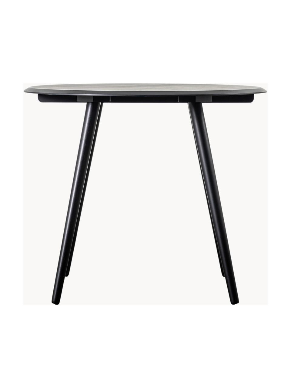 Table à manger ronde en bois Maddox, Ø 90 cm, Noir, Ø 90 cm