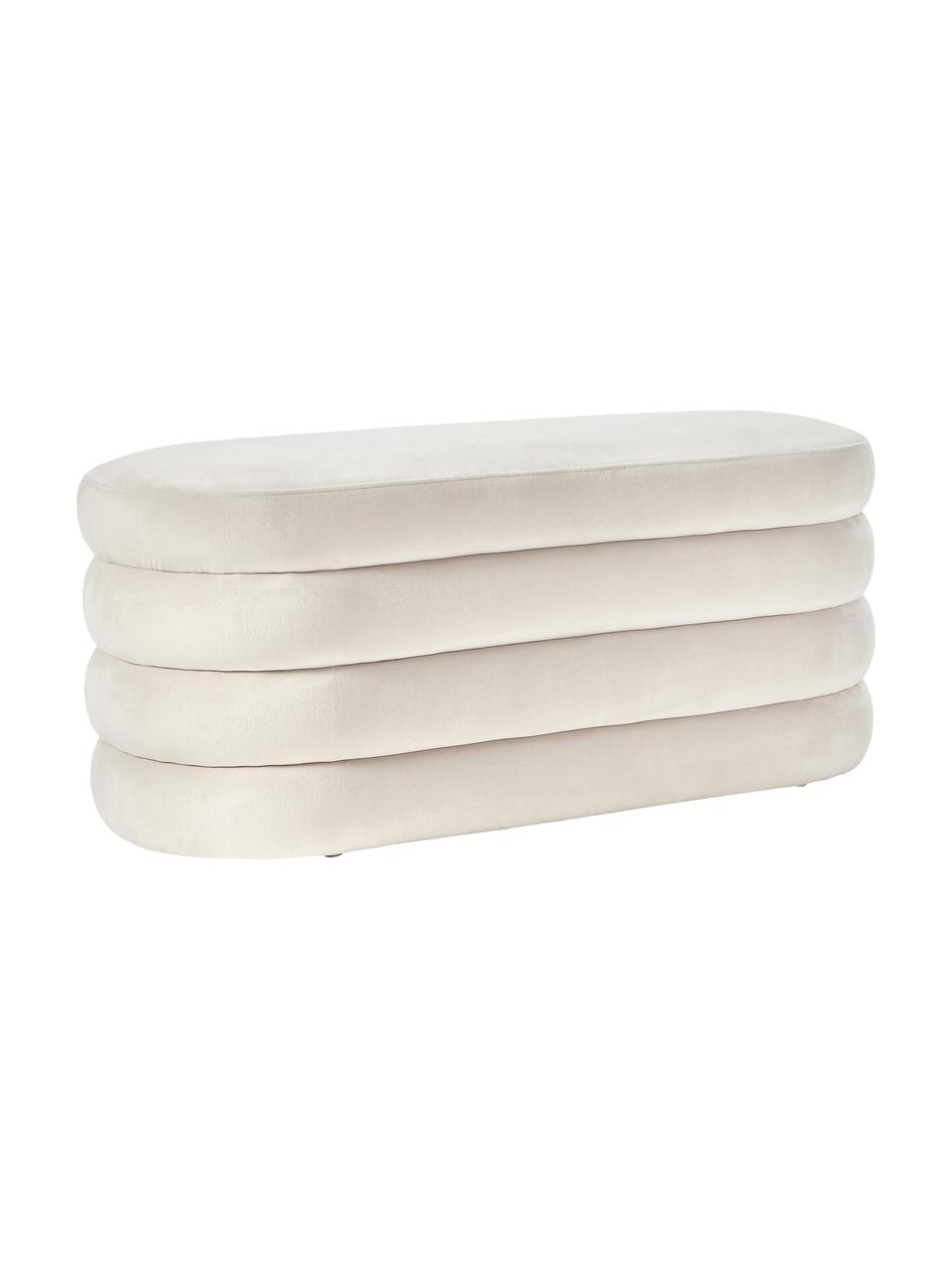 Fluwelen bank Alto, Bekleding: fluweel (100% polyester) , Frame: massief grenenhout, multi, Fluweel crèmewit, B 110 x H 47 cm