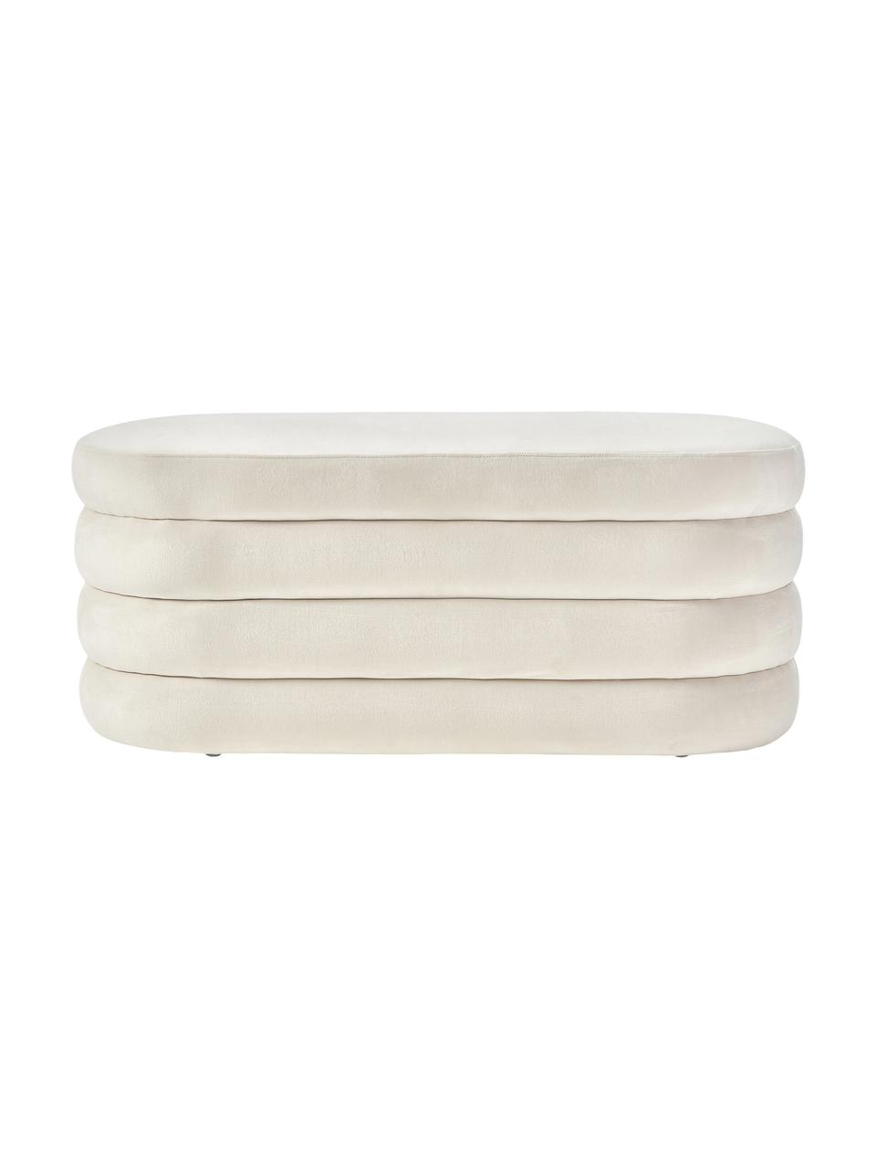 Sametová lavice Alto, Krémově bílá, Š 110 cm, V 47 cm
