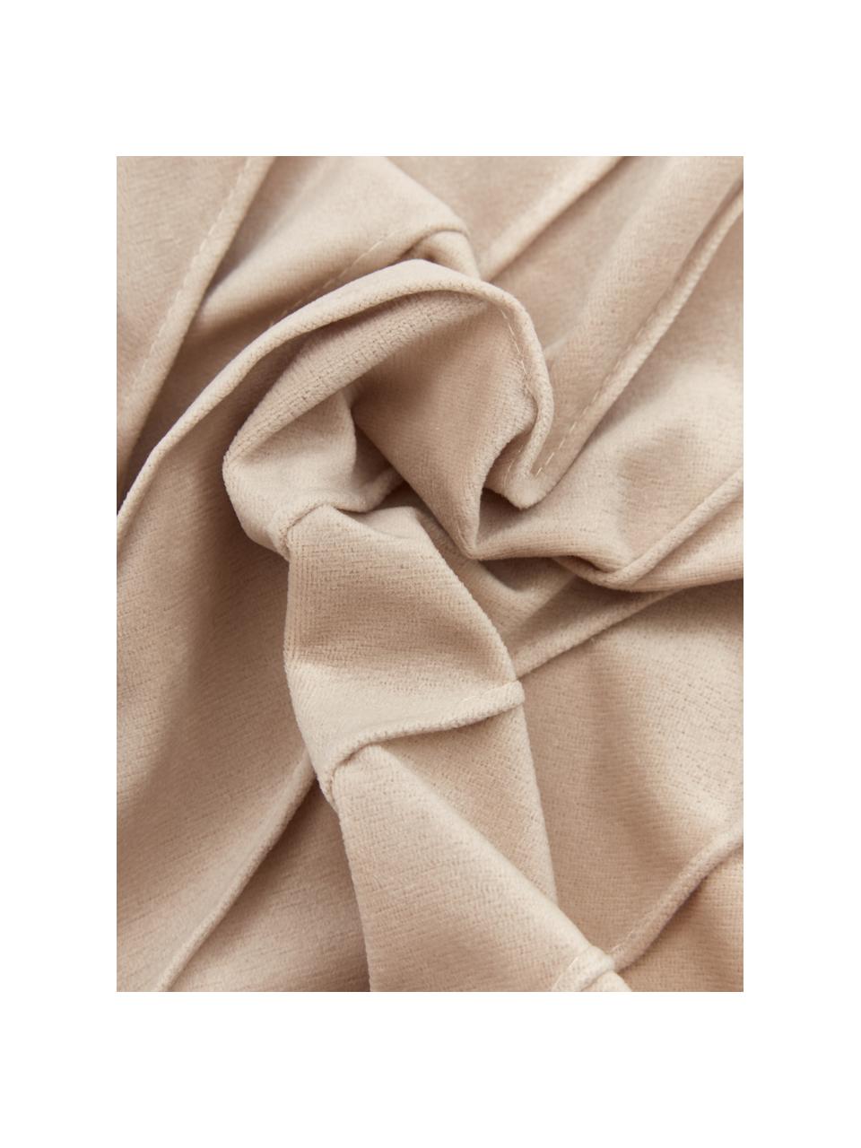 Zamatový poťah na vankúš so štruktúrovaným vzorom Leyla, Zamat (100 % polyester), Béžová, Š 30 x D 50 cm