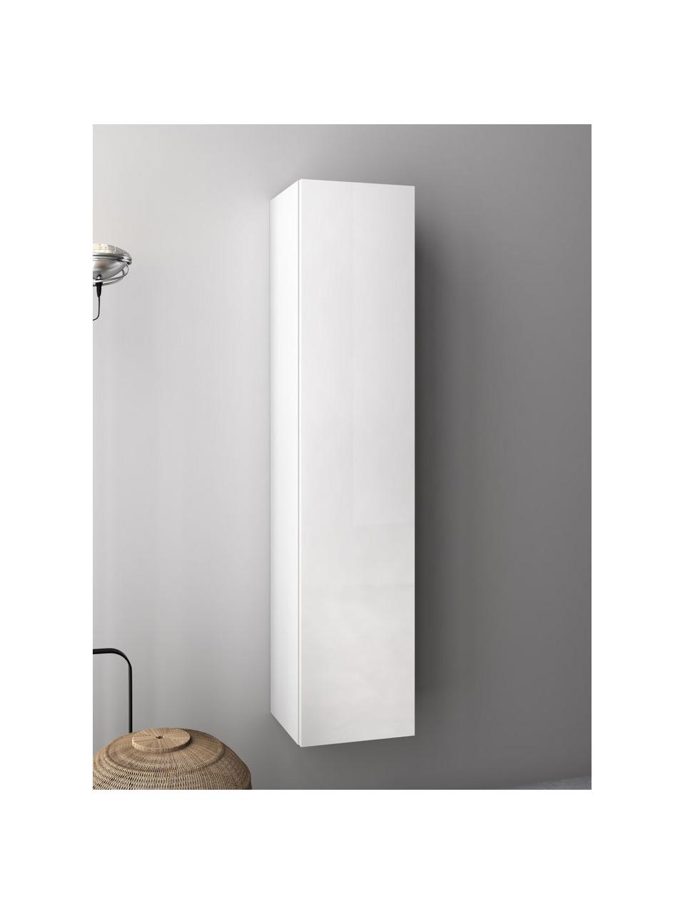 Mueble de baño alto Malmo, 34 cm, Estantes: vidrio, Blanco, An 34 x Al 160 cm