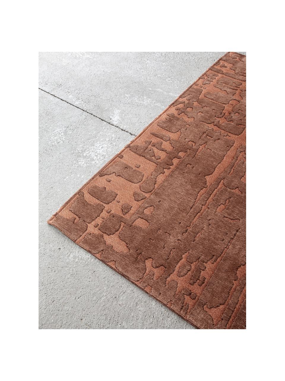 Tapis texturé Perriers, 100 % polyester, Terracotta, larg. 80 x long. 150 cm (taille XS)