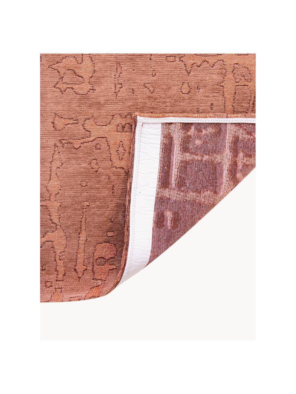 Tappeto con effetto alto-basso Perriers, 100% poliestere, Terracotta, Larg. 80 x Lung. 150 cm (taglia XS)