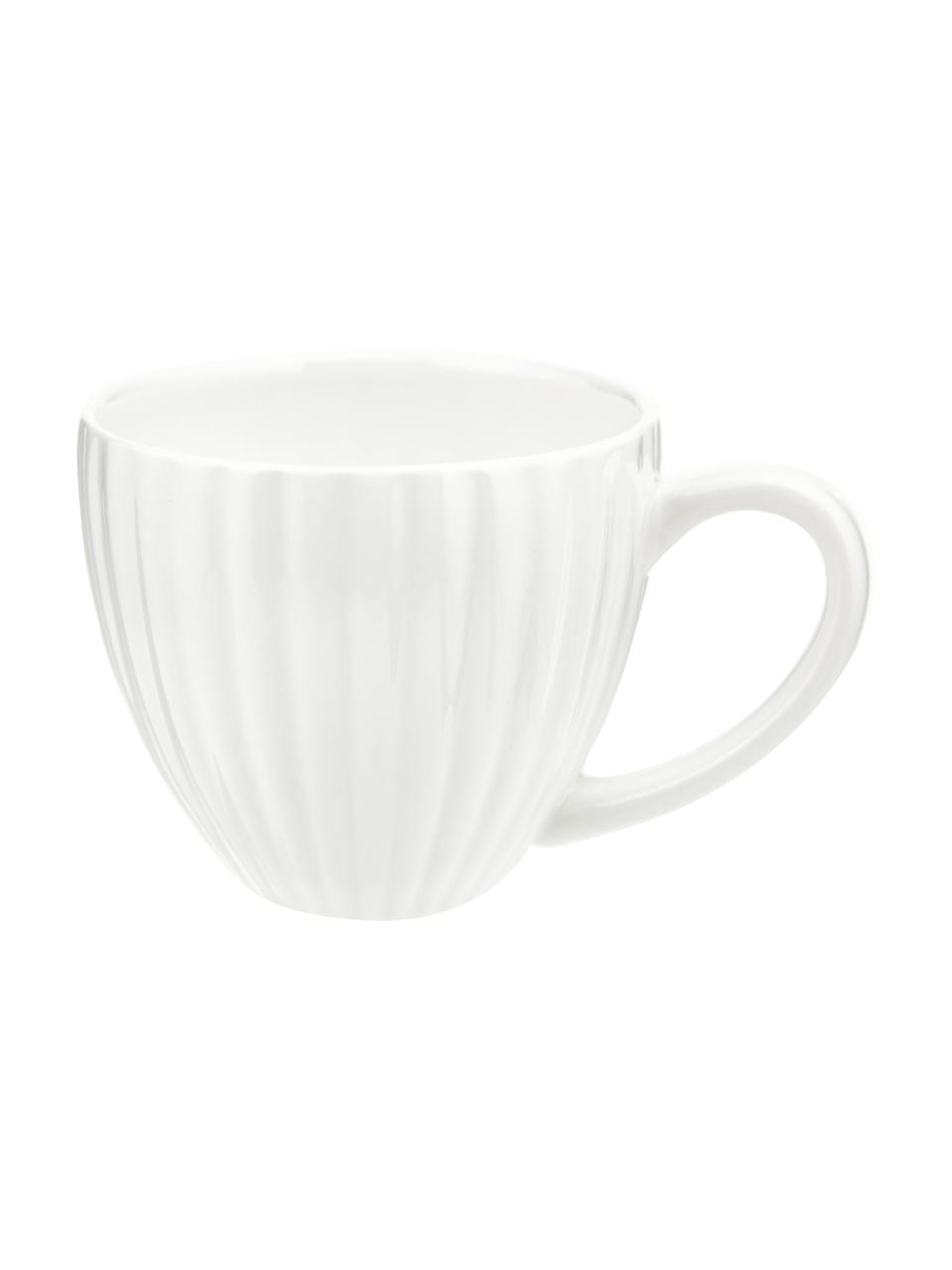 Filiżanka do espresso z porcelany kostnej z reliefem ze spodkiem Nala, 2 szt., Porcelana kostna (Fine Bone China)
Porcelana kostna to miękka porcelana wyróżniająca się wyjątkowym, półprzezroczystym połyskiem, Biały, Ø 7 x W 6 cm