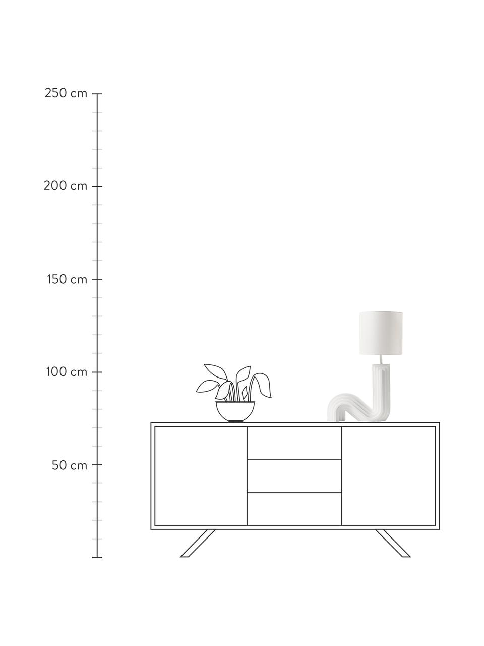 Lámpara de mesa de diseño Luomo, Pantalla: lino, Cable: cubierto en tela, Blanco, An 43 x Al 61 cm