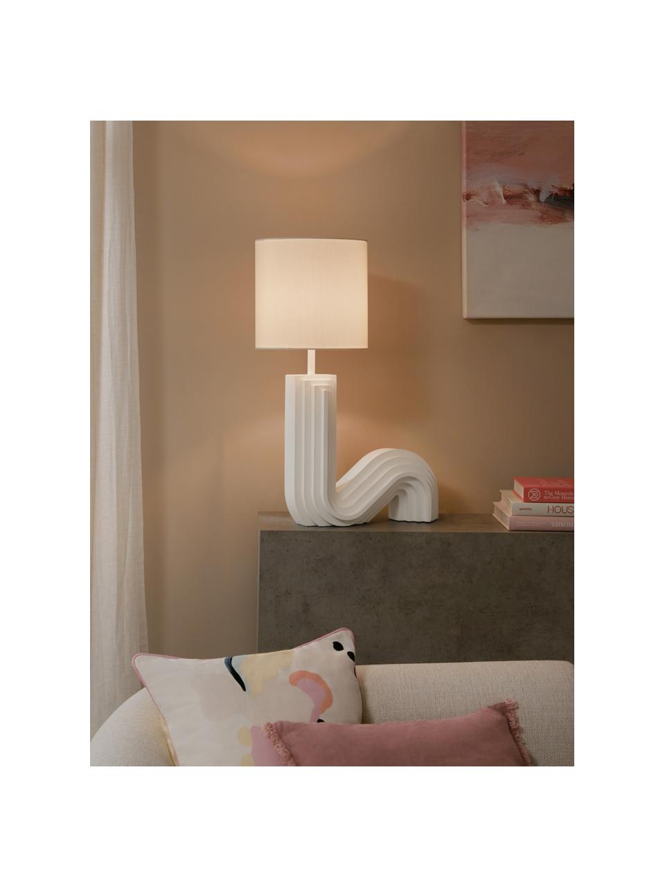 Lampe à poser design Luomo, Blanc cassé, larg. 43 x haut. 61 cm