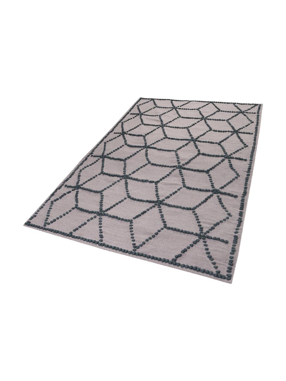 Tapis en laine tissé à la main Diamantes, Taupe, gris