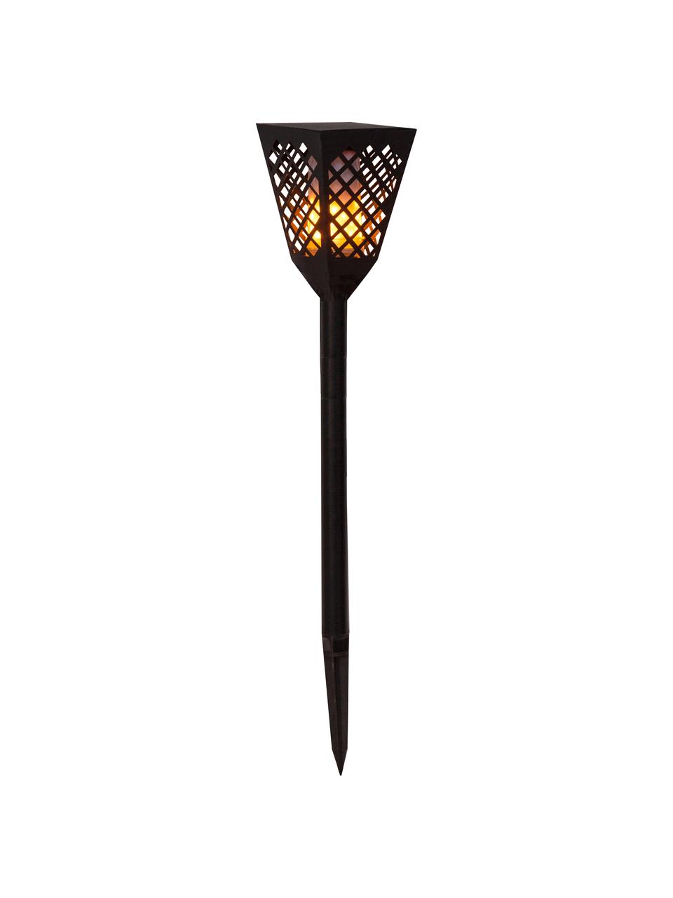 Borne d'éclairage solaire LED à effet flamme Flame, Noir