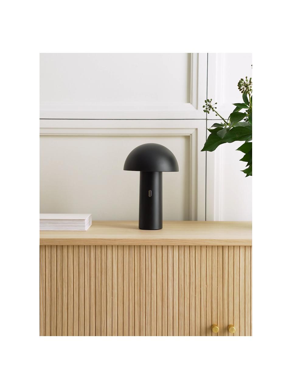 Mobilna lampa stołowa LED z funkcją przyciemniania Svamp, Czarny, Ø 16 x W 25 cm