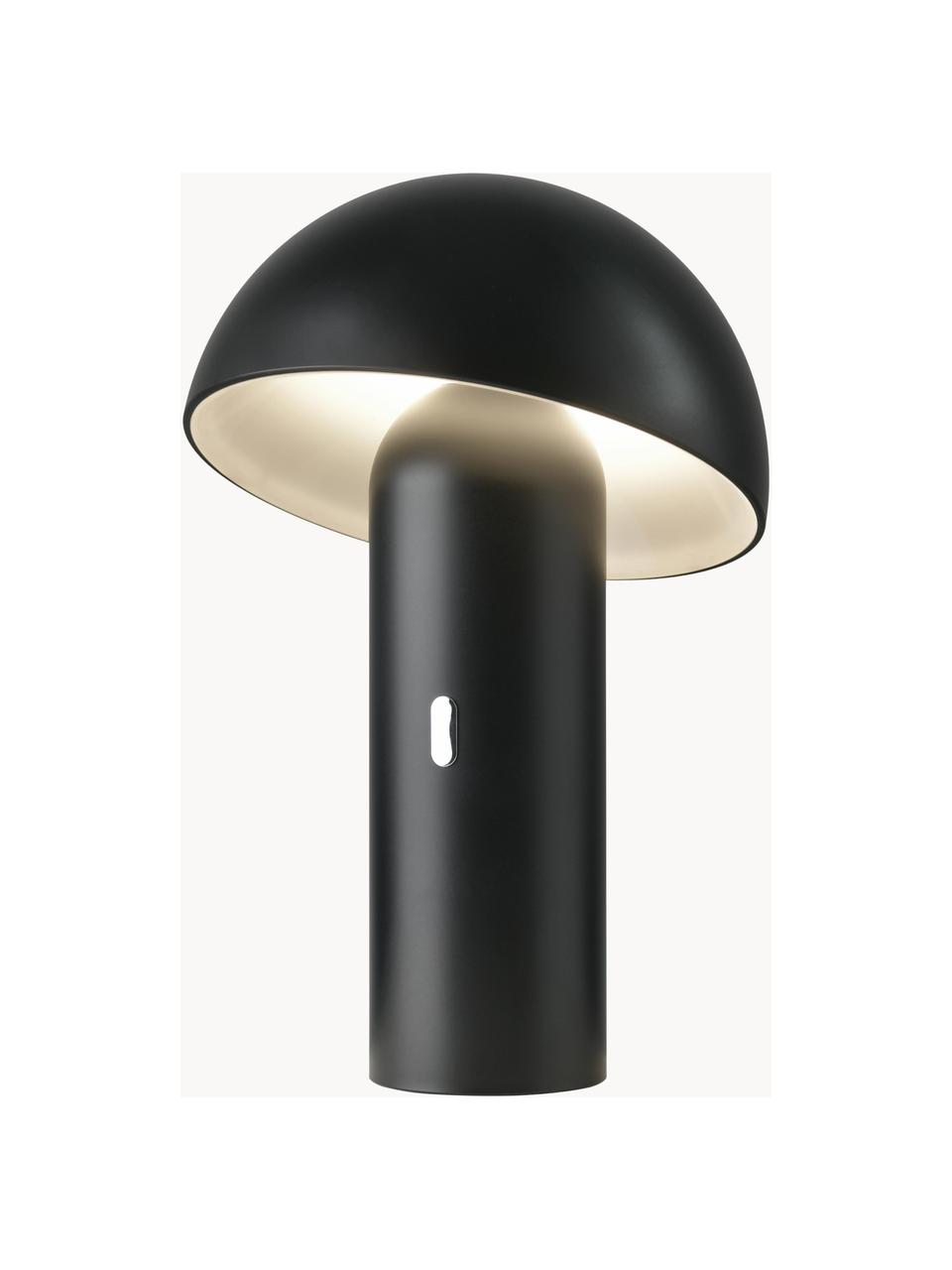 Petite lampe à poser LED mobile, à intensité variable Svamp, Plastique, Noir, Ø 16 x haut. 25 cm