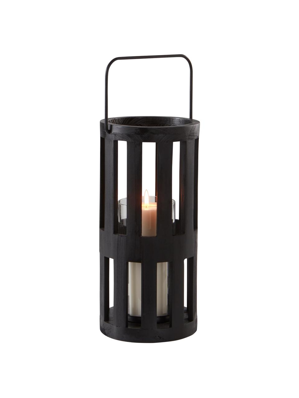 Lanterna in metallo nero Earl, Manico: metallo rivestito, Nero, Ø 15 x Alt. 33 cm