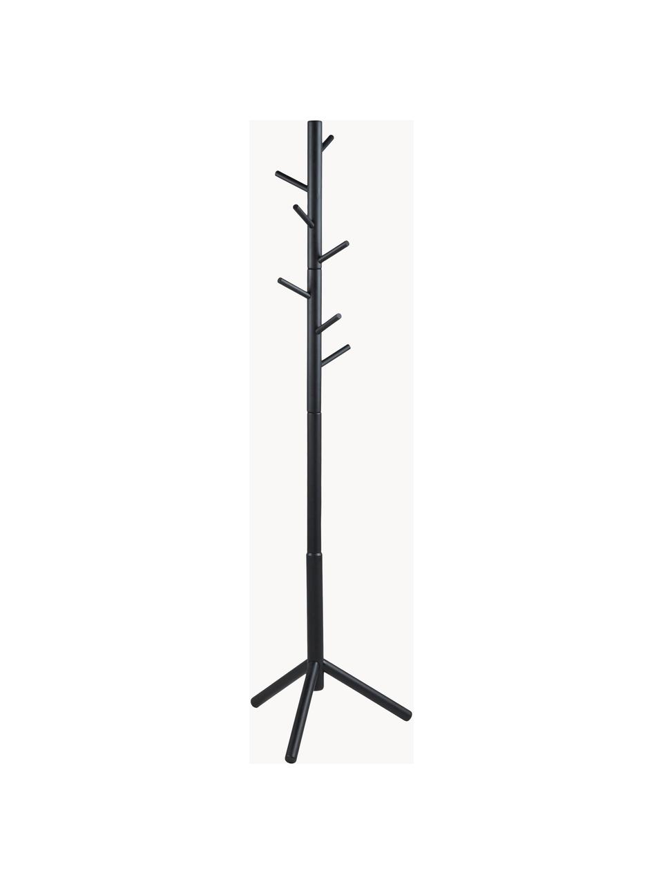 Perchero de madera Bremen, Madera de caucho lacada, Negro, An 51 x Al 176 cm