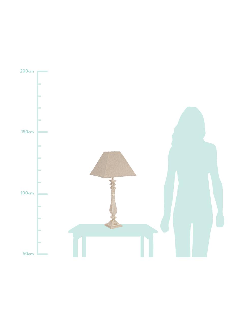 Lámpara de mesa Sobreme, Pantalla: lino, algodón, Beige, An 30 x Al 65 cm