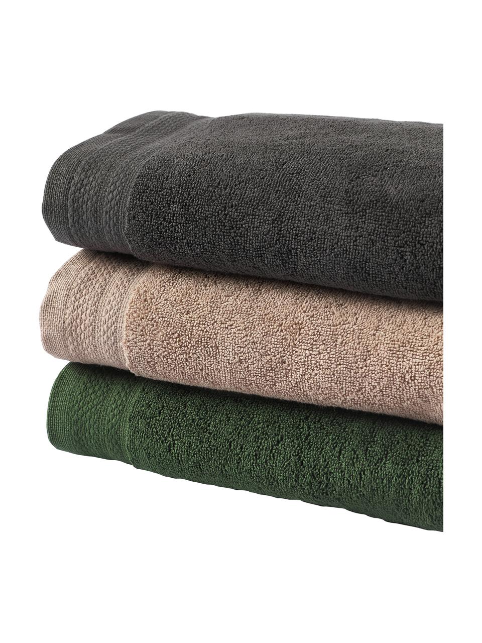 Asciugamano in varie misure Premium, 100% cotone organico certificato GOTS (da GCL International, GCL-300517).
Qualità pesante, 600 g/m², Verde scuro, Asciugamano, Larg. 50 x Lung. 100 cm