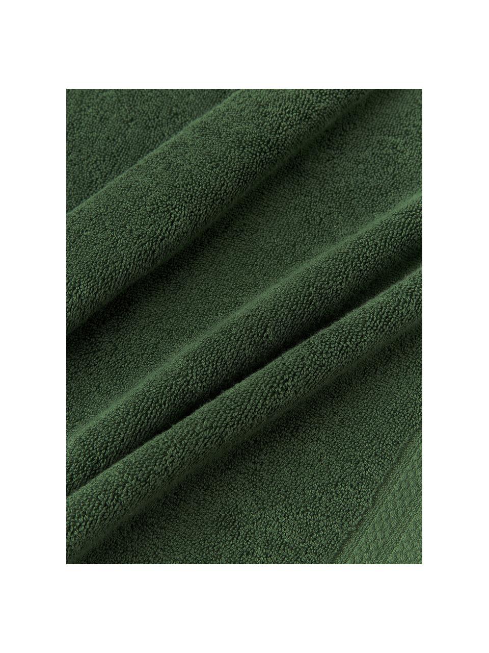 Asciugamano in varie misure Premium, 100% cotone organico certificato GOTS (da GCL International, GCL-300517).
Qualità pesante, 600 g/m², Verde scuro, Asciugamano, Larg. 50 x Lung. 100 cm