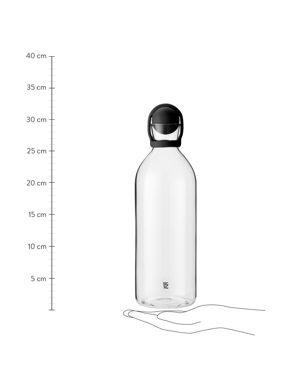 Bottiglia in vetro con tappo in gomma Cool-It, 1.5 L, Nero, trasparente, Alt. 31 cm, 1.5 L