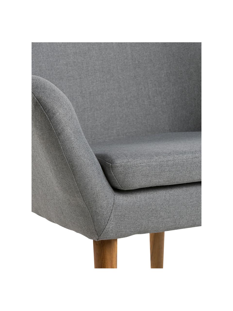 Fauteuil Astro, Bekleding: polyester, Poten: geolied eikenhout, Geweven stof lichtgrijs, B 76 x D 74 cm