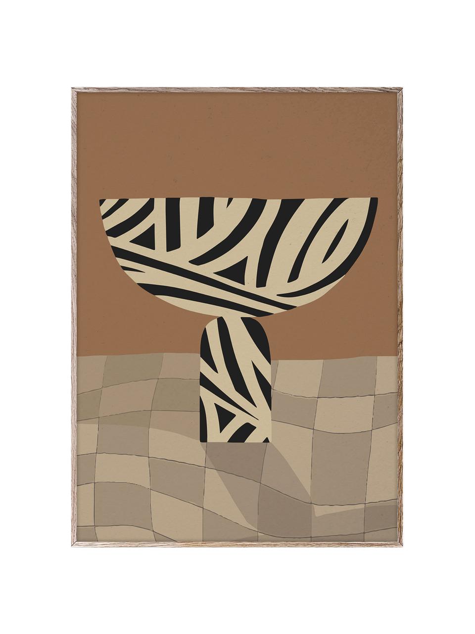 Poster Kyrr Vase II, 210 g mat Hahnemühle papier, digitale print met 10 UV-bestendige kleuren, Beigetinten, zwart, B 30 x H 40 cm