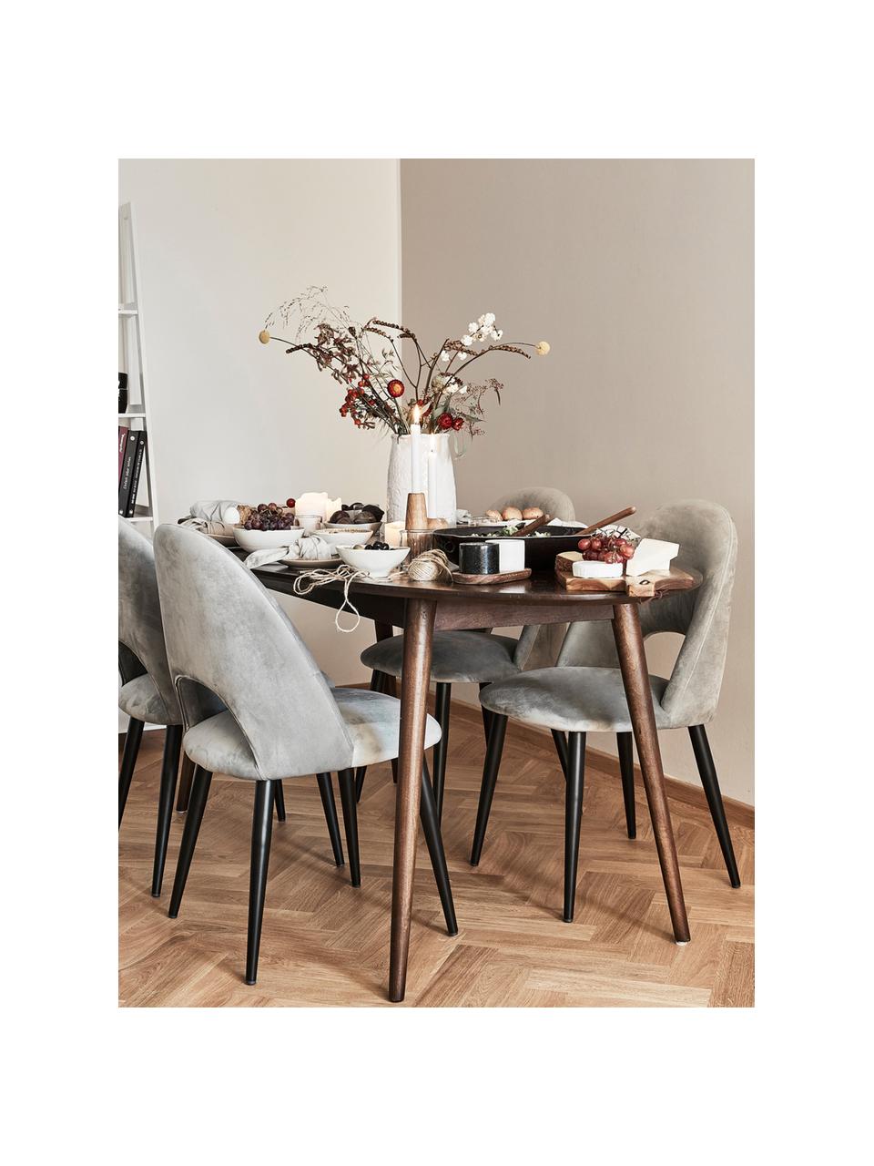 Oválný jídelní stůl z mangového dřeva Oscar, 203 x 97 cm, Masivní lakované mangové dřevo, Tmavě hnědá, Š 203 cm, H 97 cm