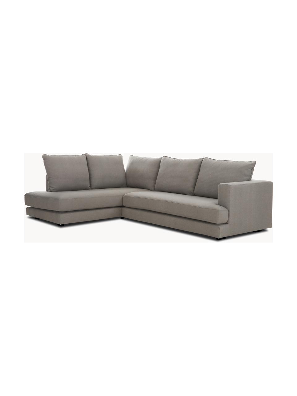 Ecksofa Tribeca, Bezug: 100 % Polyester Der hochw, Sitzfläche: Schaumpolster, Fasermater, Gestell: Massives Kiefernholz, Füße: Massives Buchenholz, lack, Webstoff Taupe, B 274 x T 192 cm, Eckteil rechts