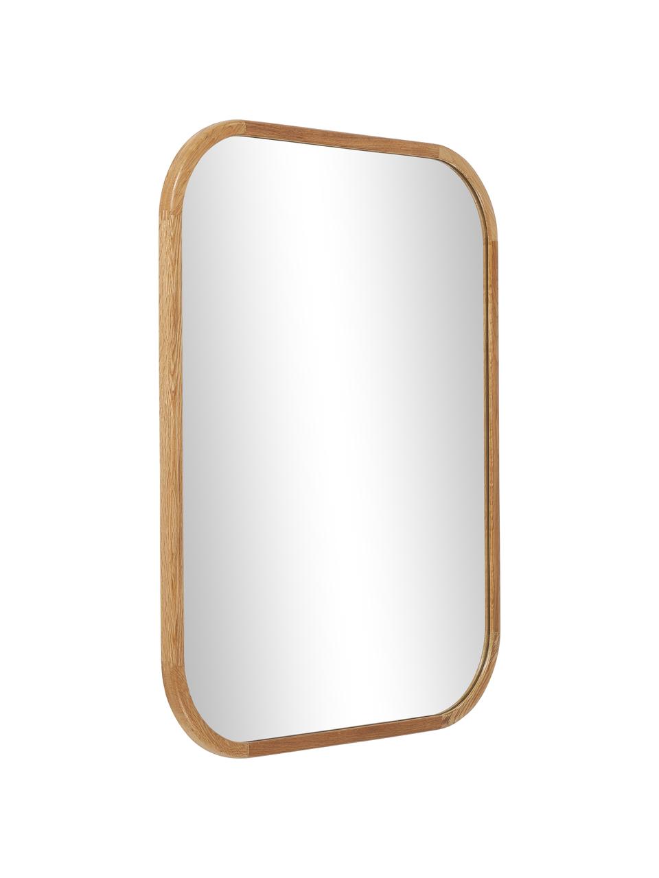 Obdélníkové nástěnné zrcadlo s rámem z dubového dřeva Levan, Dubové dřevo, Š 55 cm, V 72 cm