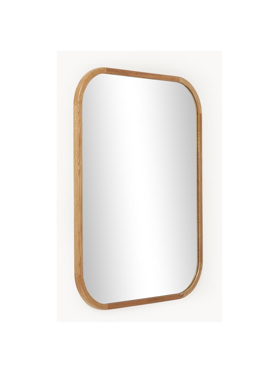 Espejo de pared de madera de roble Levan, Estructura: roble Espejo Este product, Madera de roble, An 55 x Al 72 cm