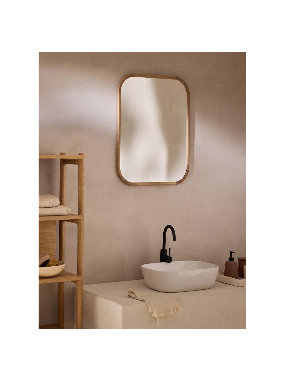 Espejo de pared de madera de roble Levan, Espejo: cristal Este producto est, Madera de roble, An 55 x Al 72 cm