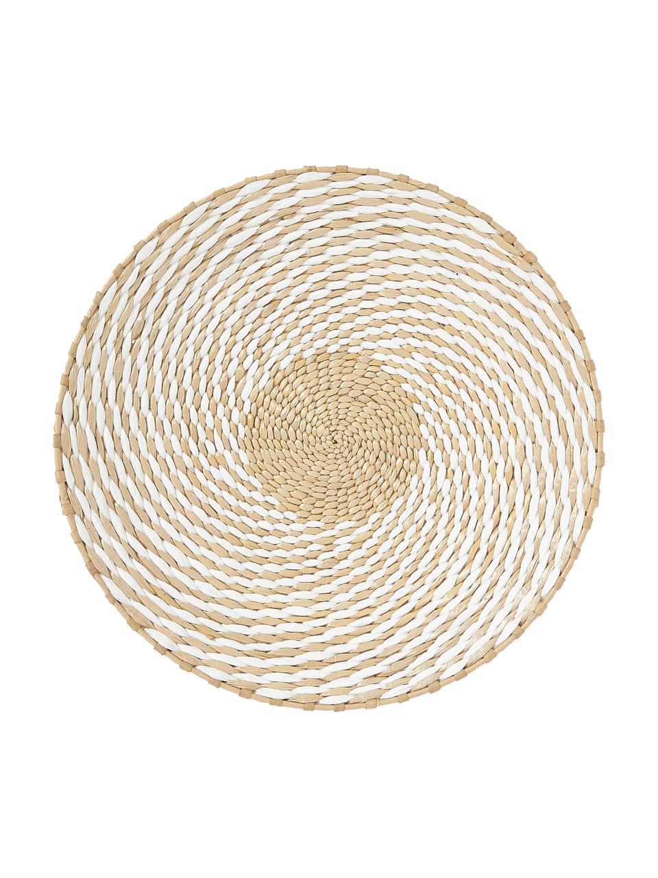Set 3 oggetti da parete Tilda, Metallo, fibra naturale, carta, Bianco, beige, Set in varie misure