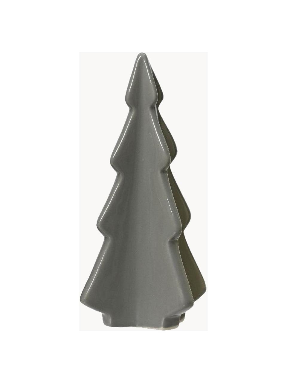 Sapins de Noël en porcelaine Dash, 3 élém., Porcelaine, Gris, brun, blanc crème, larg. 6 x haut. 16 cm