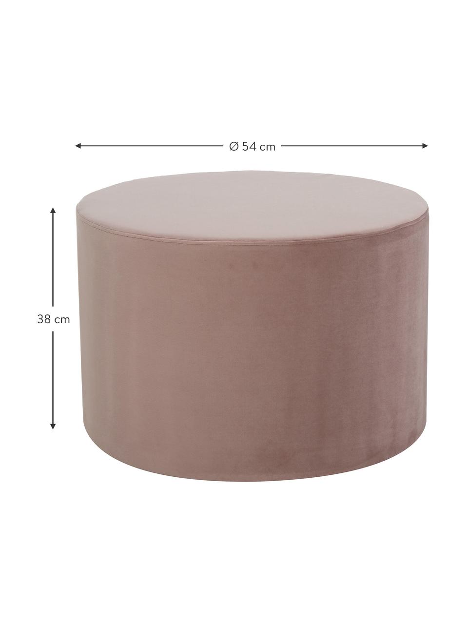 Pouf en velours Daisy, Velours rose, Ø 54 x haut. 38 cm