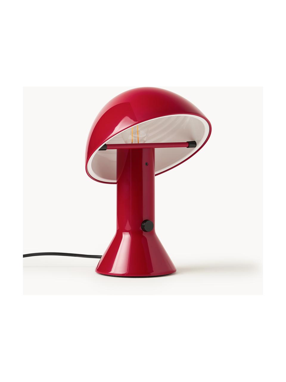 Lámpara de mesa pequeña orientable Elmetto, Plástico pintado, Rojo, Ø 22 x Al 28 cm
