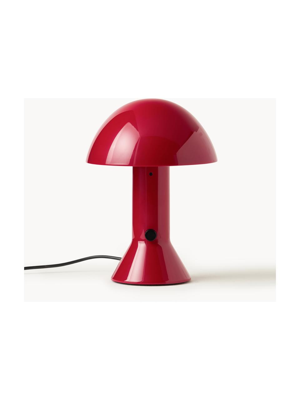 Petite lampe à poser avec abat-jour réglable Elmetto, Plastique laqué, Rouge, Ø 22 x haut. 28 cm