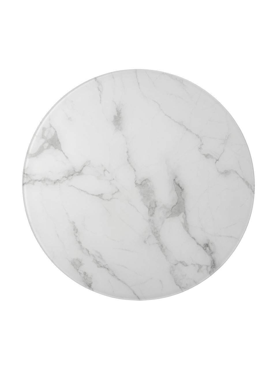 Tavolino rotondo XL da salotto con piano in vetro effetto marmo Antigua, Struttura: acciaio ottonato, Bianco marmorizzato, rosa, Ø 100 x Alt. 35 cm
