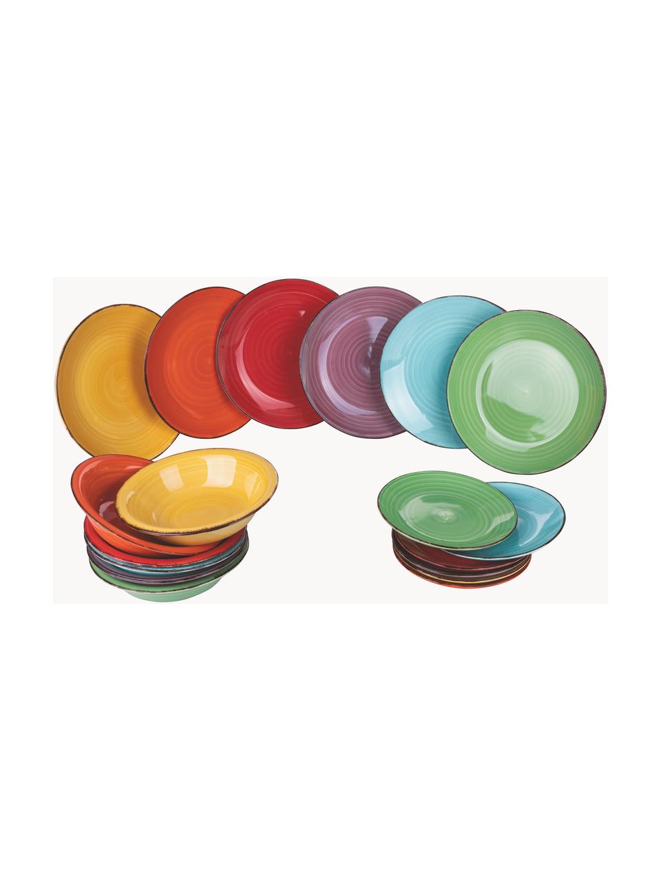 Servizio di piatti dipinti a mano Baita, 6 persone (18 pz), Gres, Multicolore, 6 persone (18 pz)