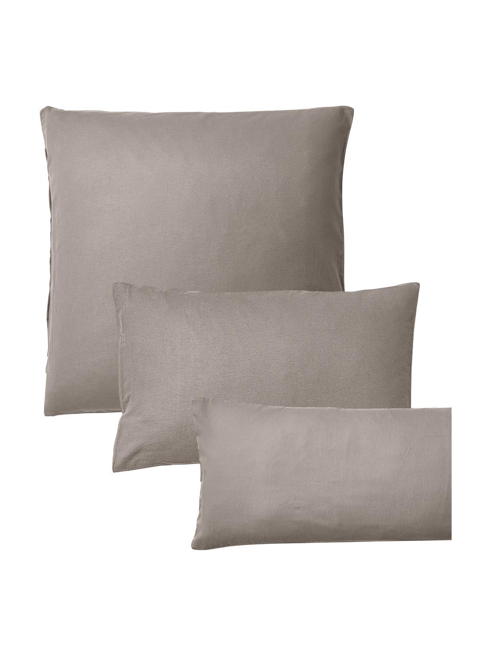 Flanell-Kopfkissenbezug Biba, Webart: Flanell Flanell ist ein k, Taupe, B 40 x L 80 cm
