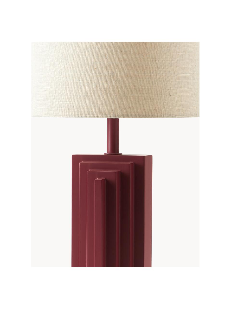 Designová stolní lampa Luomo, Béžová, vínově červená, Š 43 cm, V 61 cm