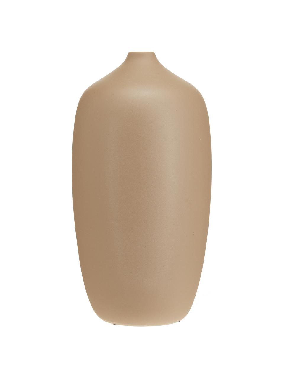 Grand vase céramique Ceola, Céramique, Beige, Ø 13 x haut. 25 cm