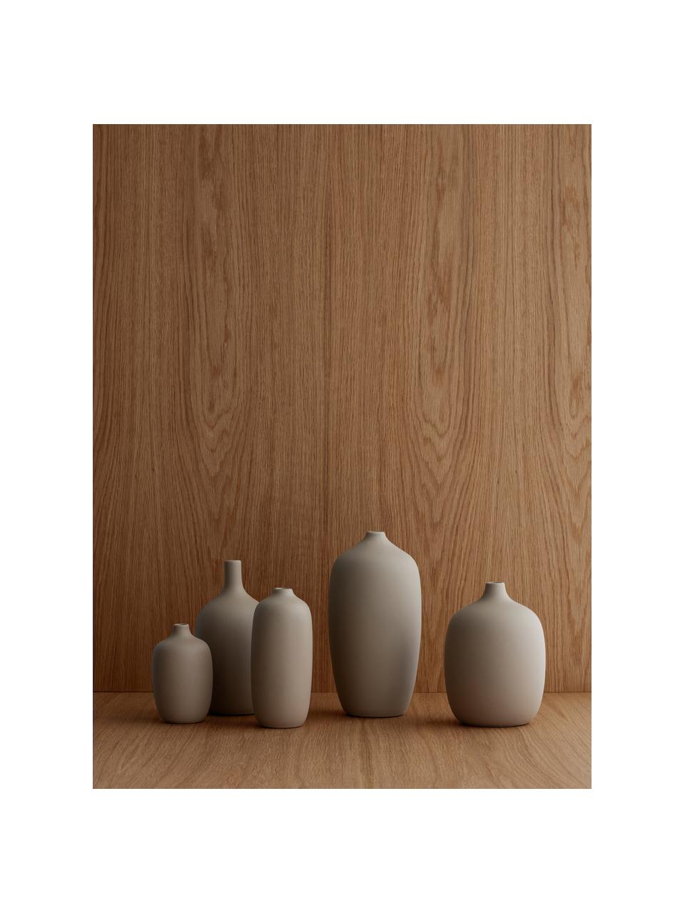 Grosse Keramik-Vase Ceola, Keramik, Beige, Ø 13 x H 25 cm