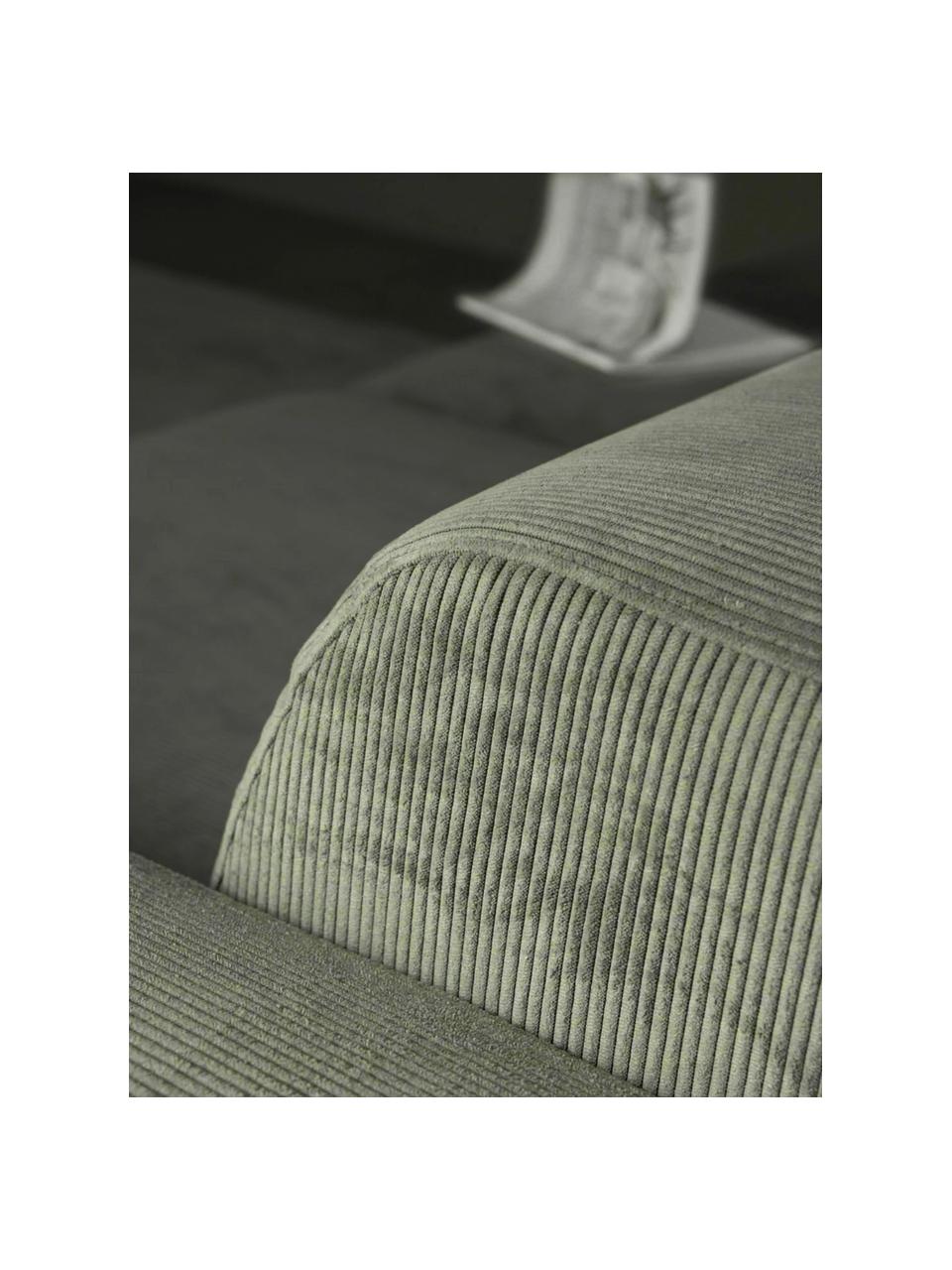 Cord-Sofa Melva (2-Sitzer) in Grün, Bezug: Cord (92% Polyester, 8% P, Gestell: Massives Kiefernholz, FSC, Füße: Kunststoff, Cord Grün, B 198 x T 101 cm