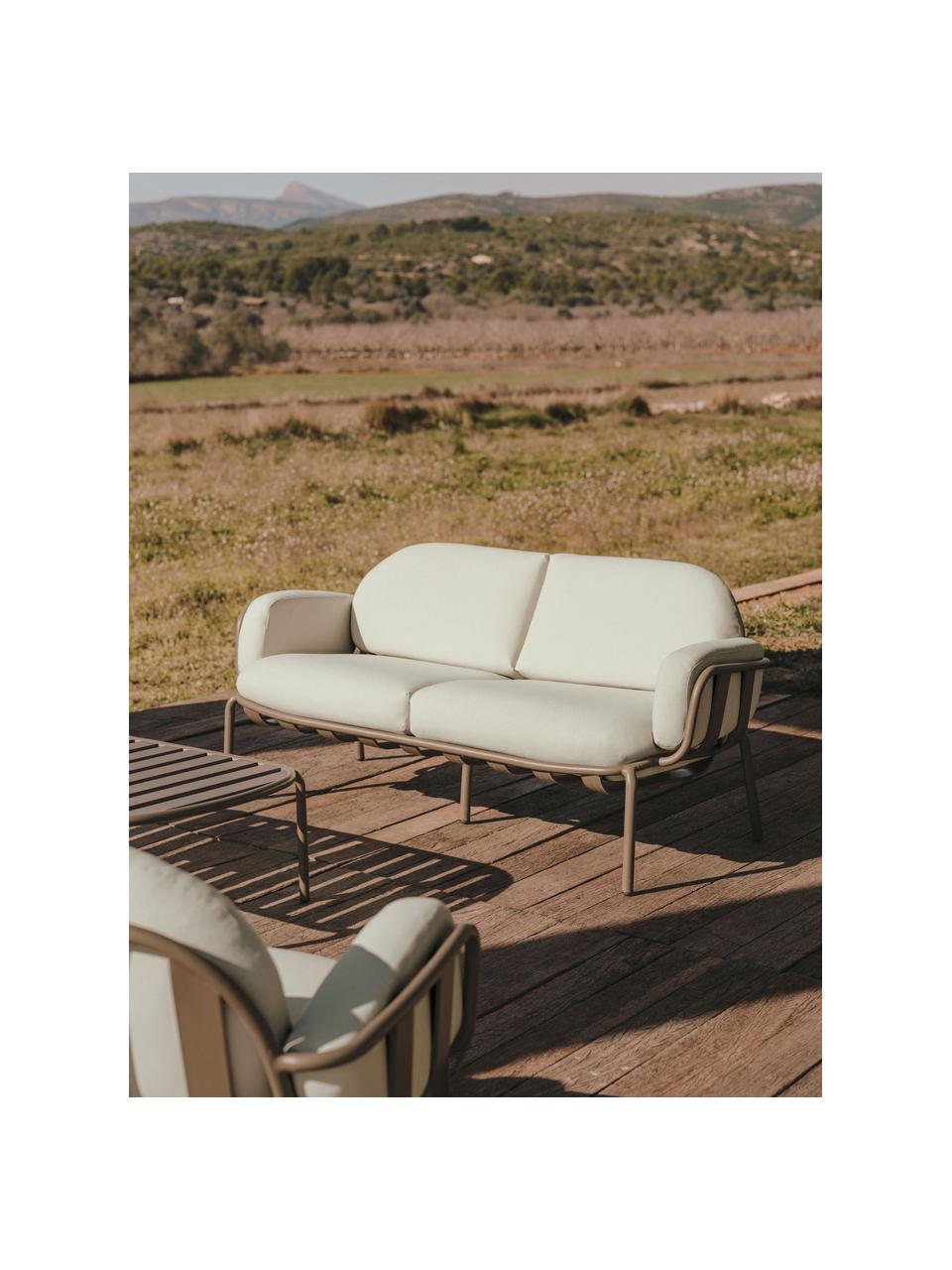 Divano lounge 2 posti da giardino Joncols, Rivestimento: 100% poliestere Con 50.00, Struttura: alluminio verniciato a po, Tessuto beige chiaro, verde oliva, Larg.164 x Prof. 80 cm