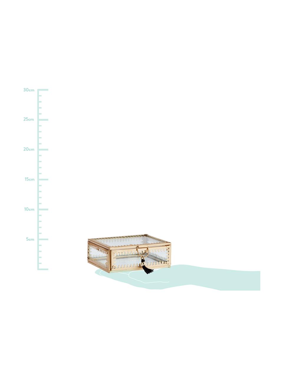 Aufbewahrungsbox Tinka, Rahmen: Metall, vermessingt, Messingfarben, 9 x 4 cm